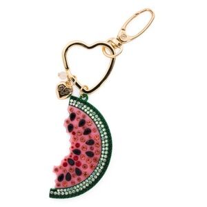 New Betsey Johnson Crystal Watermelon Key Fob Bag Charm NWT